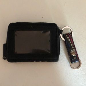 Vera Bradley Black quilted wallet with key holder